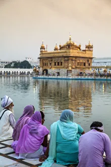India, Punjab, Amritsar, Pilgrims at The Harmandir Sahib, known as The Golden Temple India, Punjab, Amritsar, Pilgrims at The Harmandir Sahib, known as The Golden Temple