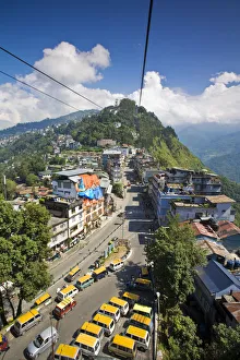 India, Sikkim, Gangtok, View of city from Damovar Ropeway India, Sikkim, Gangtok, View of city from Damovar Ropeway