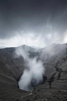 Indonesian National Park Prints: Indonesia, Java, Smoking volcano Bromo, Bromo Tengger Semeru National Park, Isle of Java