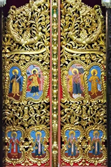 Detail of the interior of the church of the Troyan Monastery Detail of the interior of the church of the Troyan Monastery