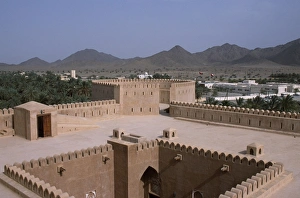 The interior courtyard and a watchtower within Al Hazm Castle The interior courtyard and a watchtower within Al Hazm Castle