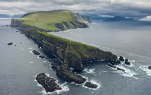 Denmark Collection: The island of Mykines seen from the helicopter. Faroe Islands