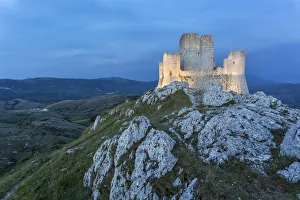Italy, Abruzzo, Rocca Calascio a medieval castle in the summer night Italy, Abruzzo, Rocca Calascio a medieval castle in the summer night