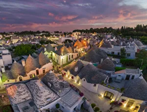 Italy. Apulia (Puglia). Itria Valley, Alberobello with traditional Trulli Houses Italy. Apulia (Puglia). Itria Valley, Alberobello with traditional Trulli Houses
