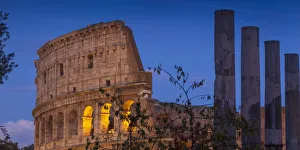 Italy, Lazio, Rome, The Colosseum illuminated at night Italy, Lazio, Rome, The Colosseum illuminated at night