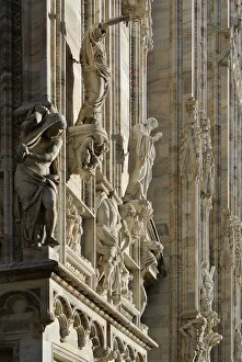 Italy, Lombardy, Statues in the facade of the Milan Cathedral Italy, Lombardy, Statues in the facade of the Milan Cathedral