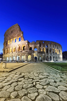 Italy, Rome, Colosseum and Roman Forum by night Italy, Rome, Colosseum and Roman Forum by night