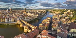 Italy, Tuscany, Florence, Arno river and city center Italy, Tuscany, Florence, Arno river and city center