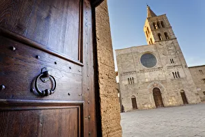 Italy, Umbria, Perugia district, Bevagna. Piazza Silvestri and San Michele Cathedral Italy, Umbria, Perugia district, Bevagna. Piazza Silvestri and San Michele Cathedral