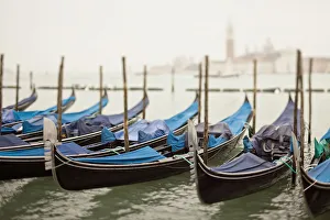 Italy, Veneto, Venezia district, Venice. San Giorgio Maggiore. Gondolas Italy, Veneto, Venezia district, Venice. San Giorgio Maggiore. Gondolas