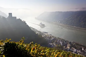 Kaub, Gutenfels Castle & Hillesheim Vineyard, Rhine valley, Germany Kaub, Gutenfels Castle & Hillesheim Vineyard, Rhine valley, Germany