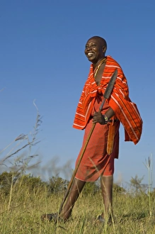 Kenya, Masai Mara. Safari guide, Salaash Ole Morompi, one of the guides at Rekero Camp Kenya, Masai Mara. Safari guide, Salaash Ole Morompi, one of the guides at Rekero Camp