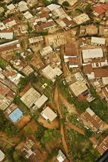 Kigali Collection: Kigali, Rwanda. An aerial view of the city slums