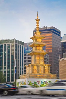 Korea, Seoul, Lantern at Seoul Plaza at twilight for Lotus Lantern festival Korea, Seoul, Lantern at Seoul Plaza at twilight for Lotus Lantern festival