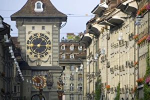 Bern Switzerland Landmarks Prints: Kramgasse & Clock Tower
