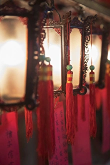 Lanterns at Man Mo Temple, Sheung Wan, Hong Kong Island, Hong Kong, China Lanterns at Man Mo Temple, Sheung Wan, Hong Kong Island, Hong Kong, China