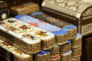 Laquered wooden pencil boxes, Grand Bazaar, Istanbul, Turkey Laquered wooden pencil boxes, Grand Bazaar, Istanbul, Turkey