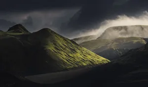 Late afternoon light hit the hills of Landmannalaugar in the highlands, Iceland Late afternoon light hit the hills of Landmannalaugar in the highlands, Iceland