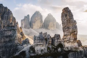 Lavaredo three peaks during sunset. Bolzano province, South tyrol, Italy Lavaredo three peaks during sunset. Bolzano province, South tyrol, Italy