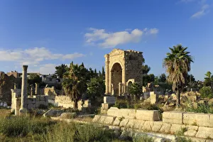 Lebanon, Tyre, Al Bass UNESCO site, Colonnaded Street and Roman Triumphal Arch Lebanon, Tyre, Al Bass UNESCO site, Colonnaded Street and Roman Triumphal Arch