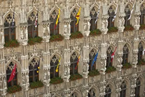Leuven, Belgium. Detail from Leuvens mid-15th century town hall Leuven, Belgium. Detail from Leuvens mid-15th century town hall