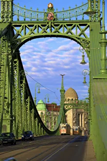 Liberty Bridge and Tram, Budapest, Hungary Liberty Bridge and Tram, Budapest, Hungary