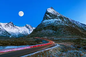 Light Trails & Full Moon, Finnbyen, Lofoten Islands, Norway Light Trails & Full Moon, Finnbyen, Lofoten Islands, Norway