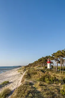 Lighthouse and beach, Gellen, Hiddensee island, Mecklenburg-Western Pomerania, Germany Lighthouse and beach, Gellen, Hiddensee island, Mecklenburg-Western Pomerania, Germany