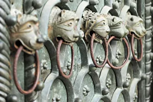 Lions Heads at the main Portal of the Basilica di San Marco, Piazza San Marco Lions Heads at the main Portal of the Basilica di San Marco, Piazza San Marco