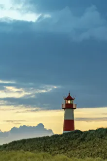 Schleswig Holstein Travel Prints: List-Ost lighthouse at dawn, Ellenbogen, Sylt, Nordfriesland, Schleswig-Holstein, Germany