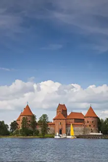 Prints of Lithuania, Trakai, Trakai Historical National Park, Island Castle on Lake Galve Lake Prints: Trakai Island Castle Print, Lithuania