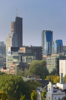Prints of Lithuania, Vilnius, city skyline Map Prints: Vilnius City Skyline Print, Lithuania