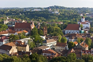 Prints of Lithuania, Vilniusview over the Old Town Baltic States, Lithuania, Vilnius, elevated view over the Old Town Vilnius Prints: Lithuania Print - Elevated View over Vilnius Old Town