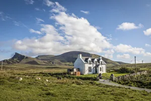 Lonely cottage in the north of the Trotternish Peninsula, Isle of Skye, Highlands Lonely cottage in the north of the Trotternish Peninsula, Isle of Skye, Highlands