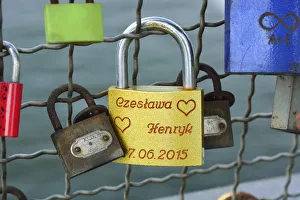 Lovers padlocks. This bridge is full of padlocks which lovers leave; an important Lovers padlocks. This bridge is full of padlocks which lovers leave; an important