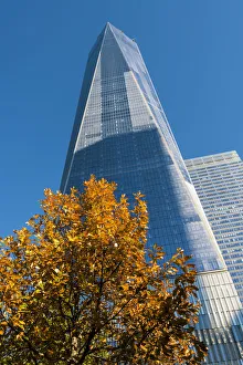 Low angle view of the One World Trade Center or Freedom Tower, Lower Manhattan, New York Low angle view of the One World Trade Center or Freedom Tower, Lower Manhattan, New York