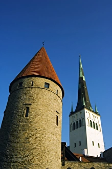 Lower Town City Wall Towers and St Olav Church Lower Town City Wall Towers and St Olav Church