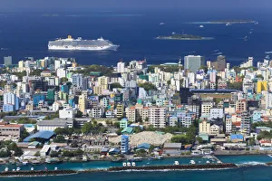 Maldives, Male Atoll, Aerial View of Male Town Maldives, Male Atoll, Aerial View of Male Town