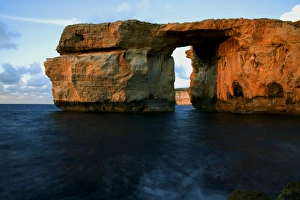 Malta, Gozo, Europe; The Azure Window in Dwerja formed by sea erosion Malta, Gozo, Europe; The Azure Window in Dwerja formed by sea erosion