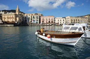 Marina Corta harbor and San Giuseppe church, Lipari Island, Aeolian Islands, UNESCO Marina Corta harbor and San Giuseppe church, Lipari Island, Aeolian Islands, UNESCO