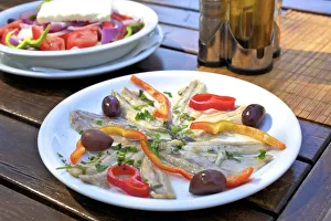 Marinated Whitebait, Paxos, The Ionian Islands, Greek Islands, Greece, Europe Marinated Whitebait, Paxos, The Ionian Islands, Greek Islands, Greece, Europe