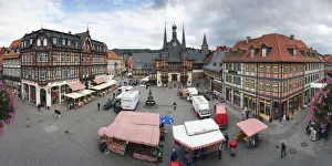 Images Dated 8th May 2013: Print of Markt Square and Guild Hall, Wernigerode