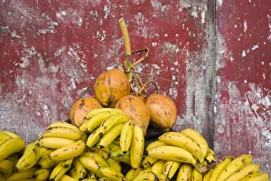 Mauritius, Port Louis, Central Market, coconuts and bananas Mauritius, Port Louis, Central Market, coconuts and bananas