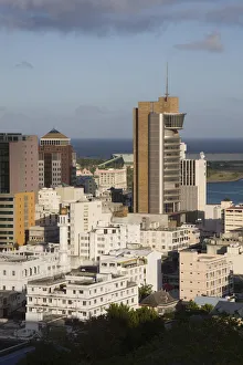 Mauritius, Port Louis, city view from Fort Adelaide, dawn Mauritius, Port Louis, city view from Fort Adelaide, dawn
