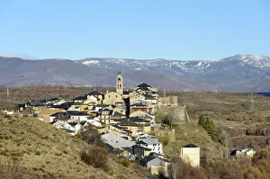 The medieval village of Puebla de Sanabria and the mountains of Sanabria. Castilla y Leon The medieval village of Puebla de Sanabria and the mountains of Sanabria. Castilla y Leon