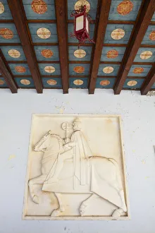 Memorial Carving in Trogirs historic Town Hall, Stari Grad (Old town), Trogir, Dalmatia Memorial Carving in Trogirs historic Town Hall, Stari Grad (Old town), Trogir, Dalmatia