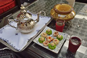 Mint Tea and cakes, Marrakech, Morocco Mint Tea and cakes, Marrakech, Morocco