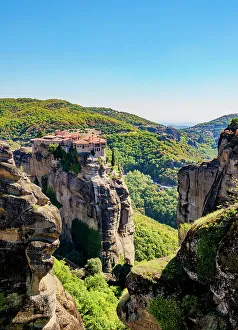 Varlaam Monastery Prints: Monastery of Varlaam, elevated view, Meteora, Thessaly, Greece