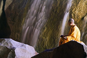 A monk demonstrating meditation at the Zen Music Shaolin A monk demonstrating meditation at the Zen Music Shaolin