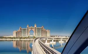 Monorail to Atlantis The Palm Luxury Hotel, Palm Jumeirah artificial island, Dubai Monorail to Atlantis The Palm Luxury Hotel, Palm Jumeirah artificial island, Dubai